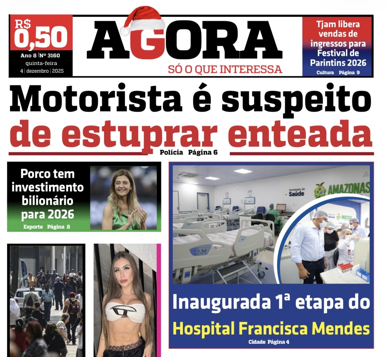 Jornal AGORA – quinta-feira, 4 de dezembro de 2025