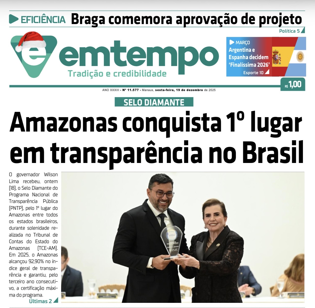 Jornal Em Tempo – sexta-feira, 19 de dezembro de 2025