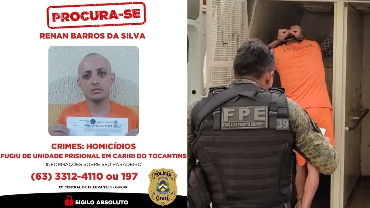 “Serial Killer da Rotatória” foge de presídio de segurança máxima no Tocantins
