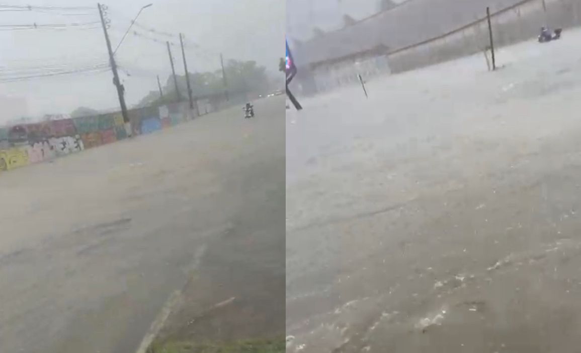 VÍDEOS: Chuva forte transforma avenidas de Manaus em rios