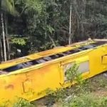 VÍDEO: Passageiros ficam feridos após ônibus capotar próximo a igarapé na BR-319