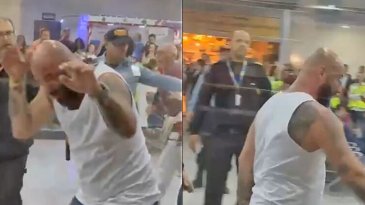 VÍDEO: Passageiro embriagado destrói portão de embarque e xinga funcionários em aeroporto