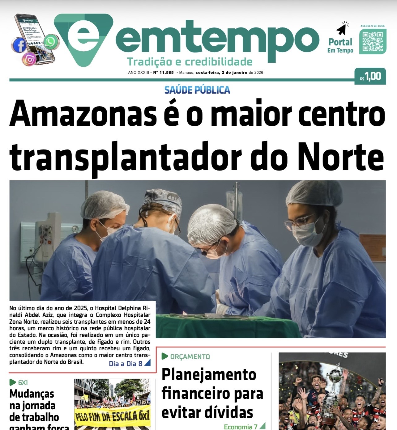 Jornal Em Tempo – sexta-feira, 2 de janeiro de 2026