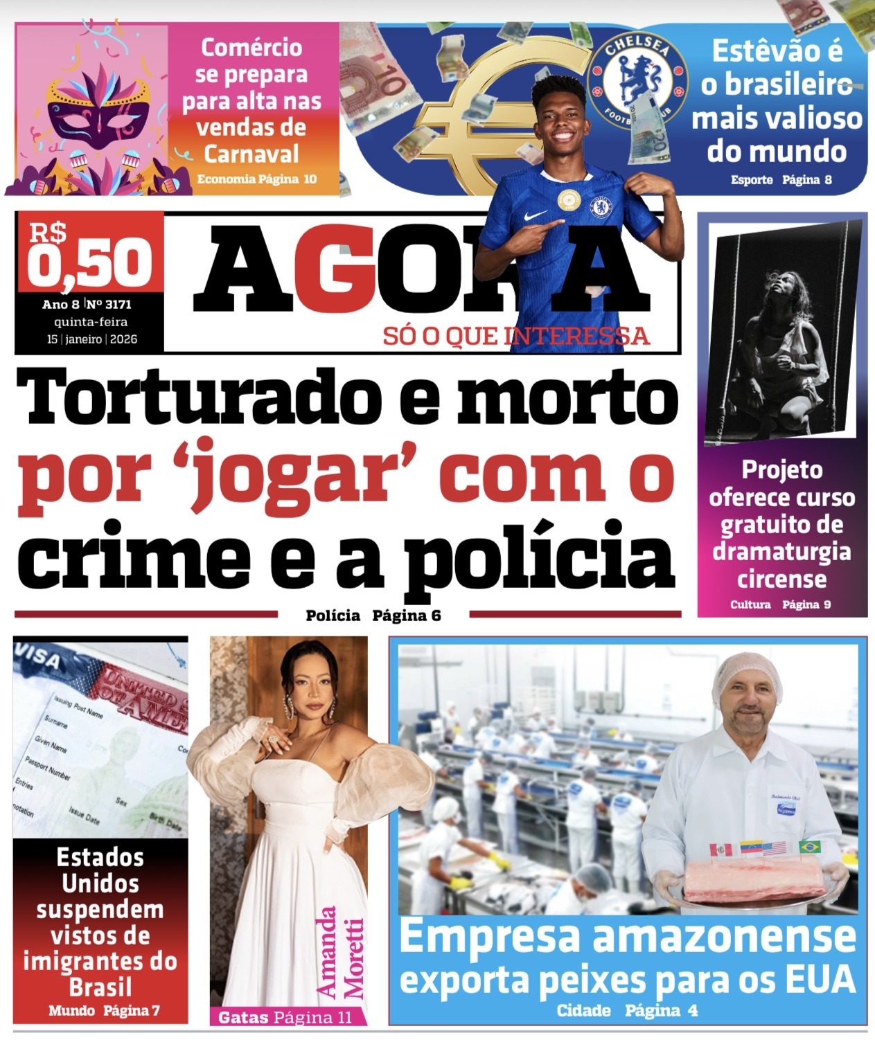 Jornal AGORA – quinta-feira, 15 de janeiro de 2026