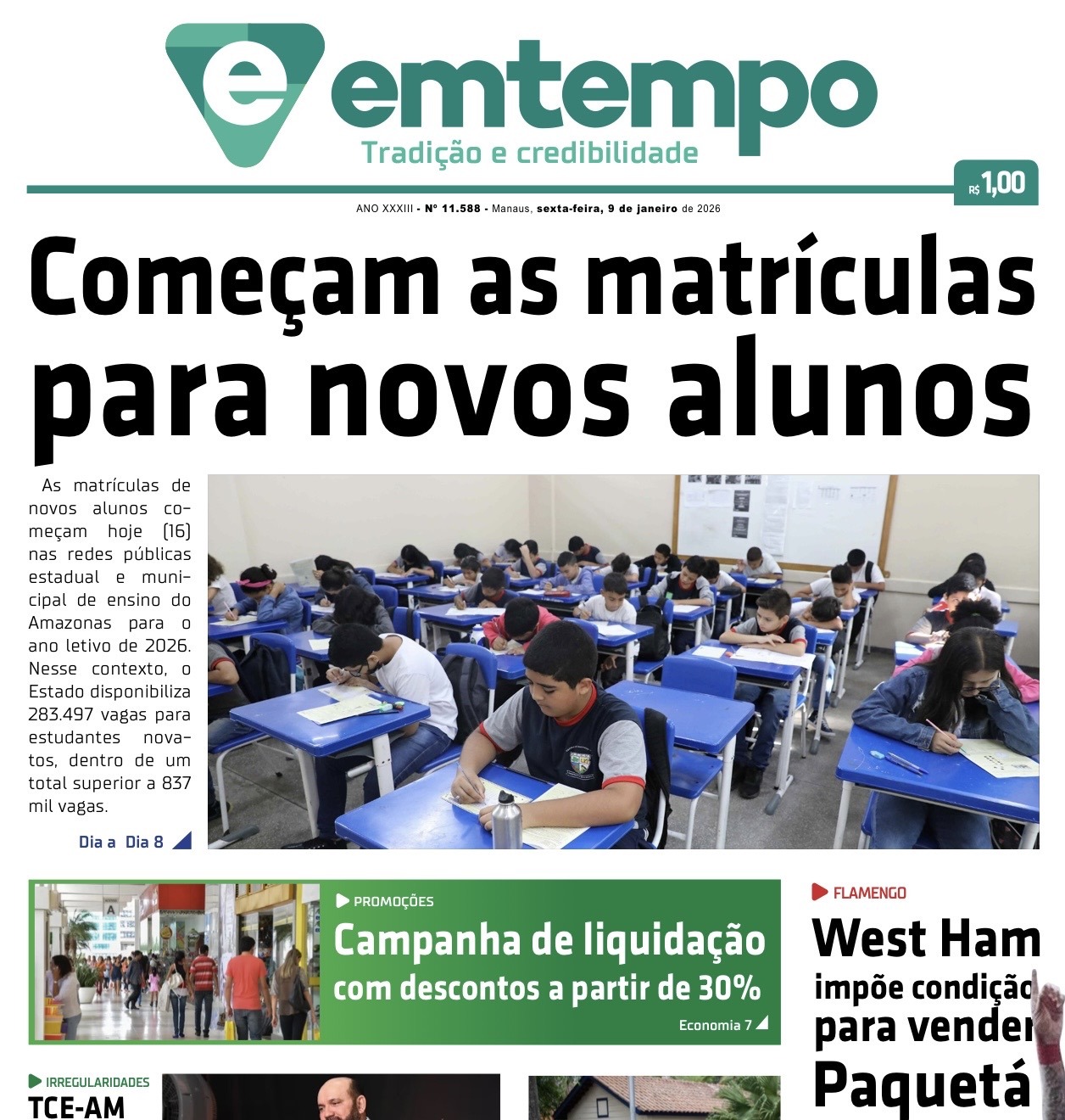 Jornal Em Tempo – sexta-feira, 16 de janeiro de 2026