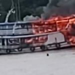 VÍDEO: barcos-tanque explodem no rio Solimões e deixam cinco feridos