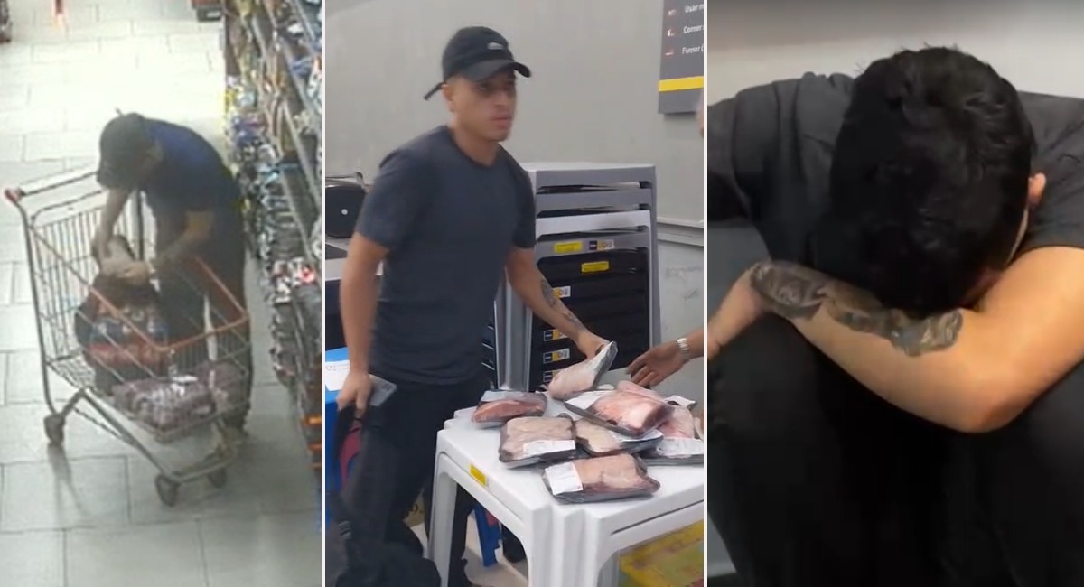 Jovem é preso após ser flagrado furtando peças de picanha em supermercados de Manaus