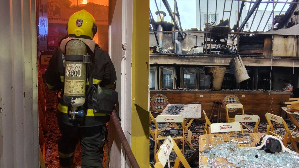 Fotos mostram danos no Bar do Caldeira após incêndio em Manaus