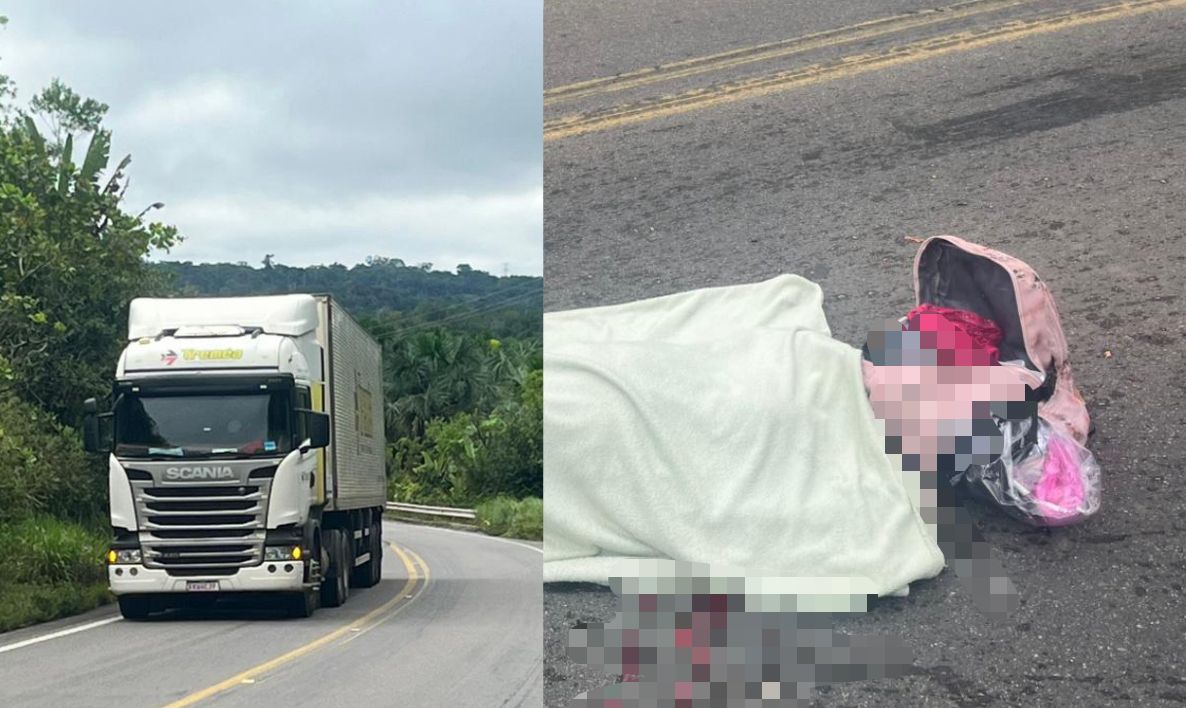 Mulher morre atropelada por carreta na BR-174; vítima teve partes do corpo esmagadas