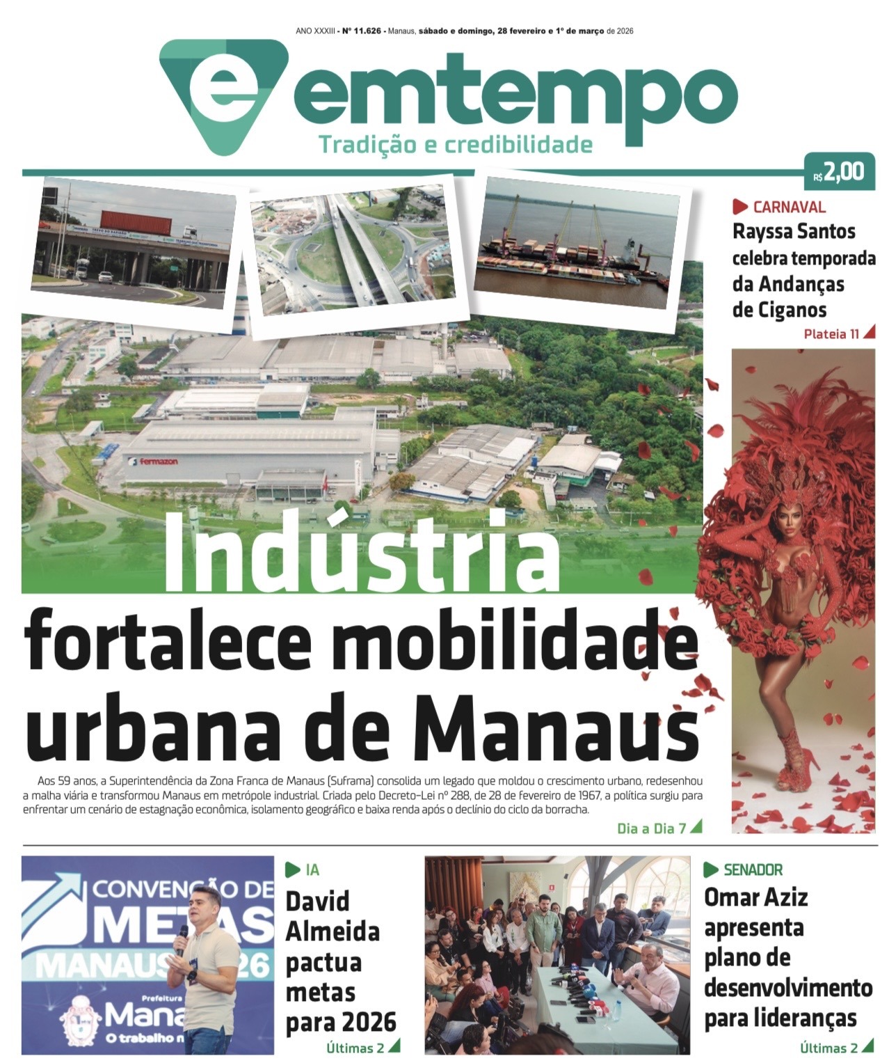 Jornal Em Tempo – sábado e domingo, 28 de fevereiro e 1º de março de 2026