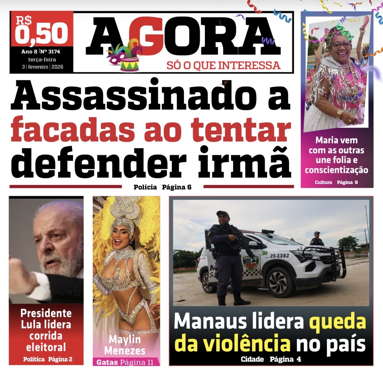 Jornal AGORA – terça-feira, 3 de fevereiro de 2026
