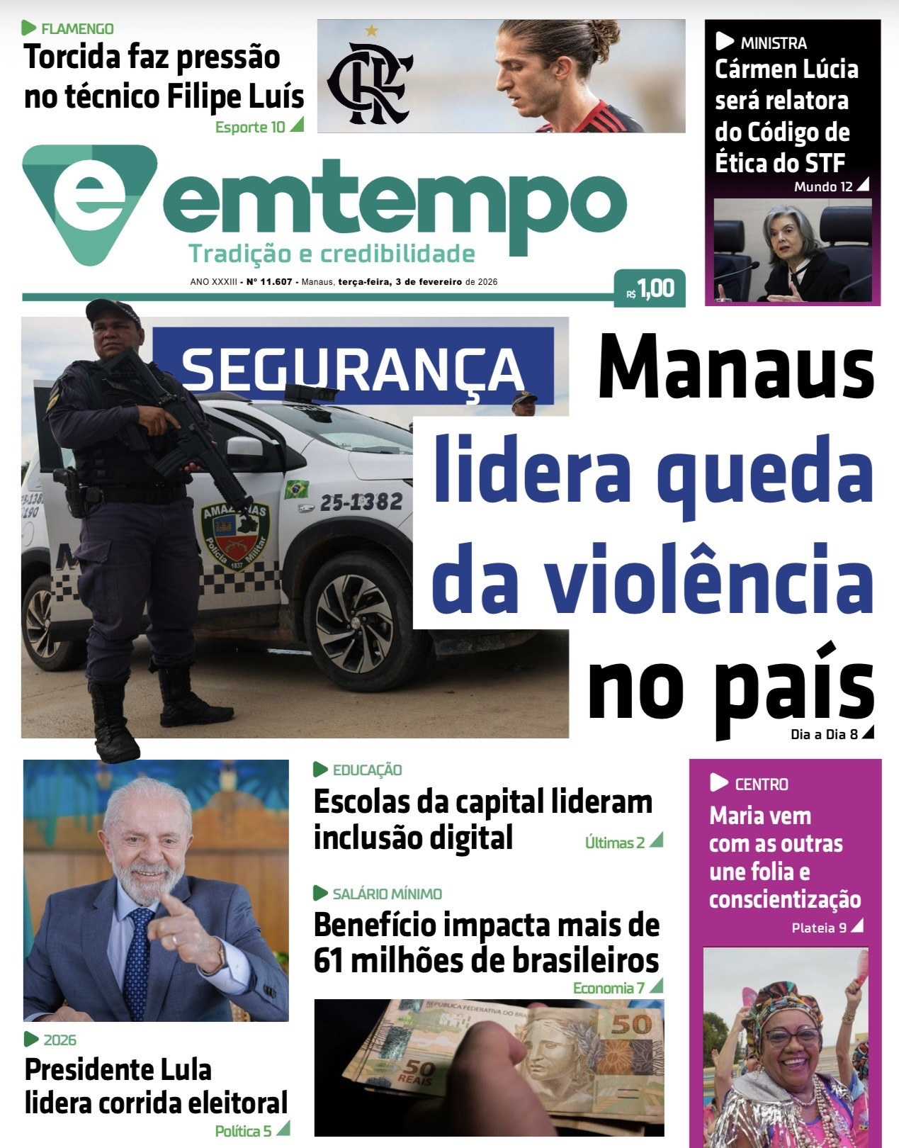 Jornal Em Tempo – terça-feira, 3 de fevereiro de 2026