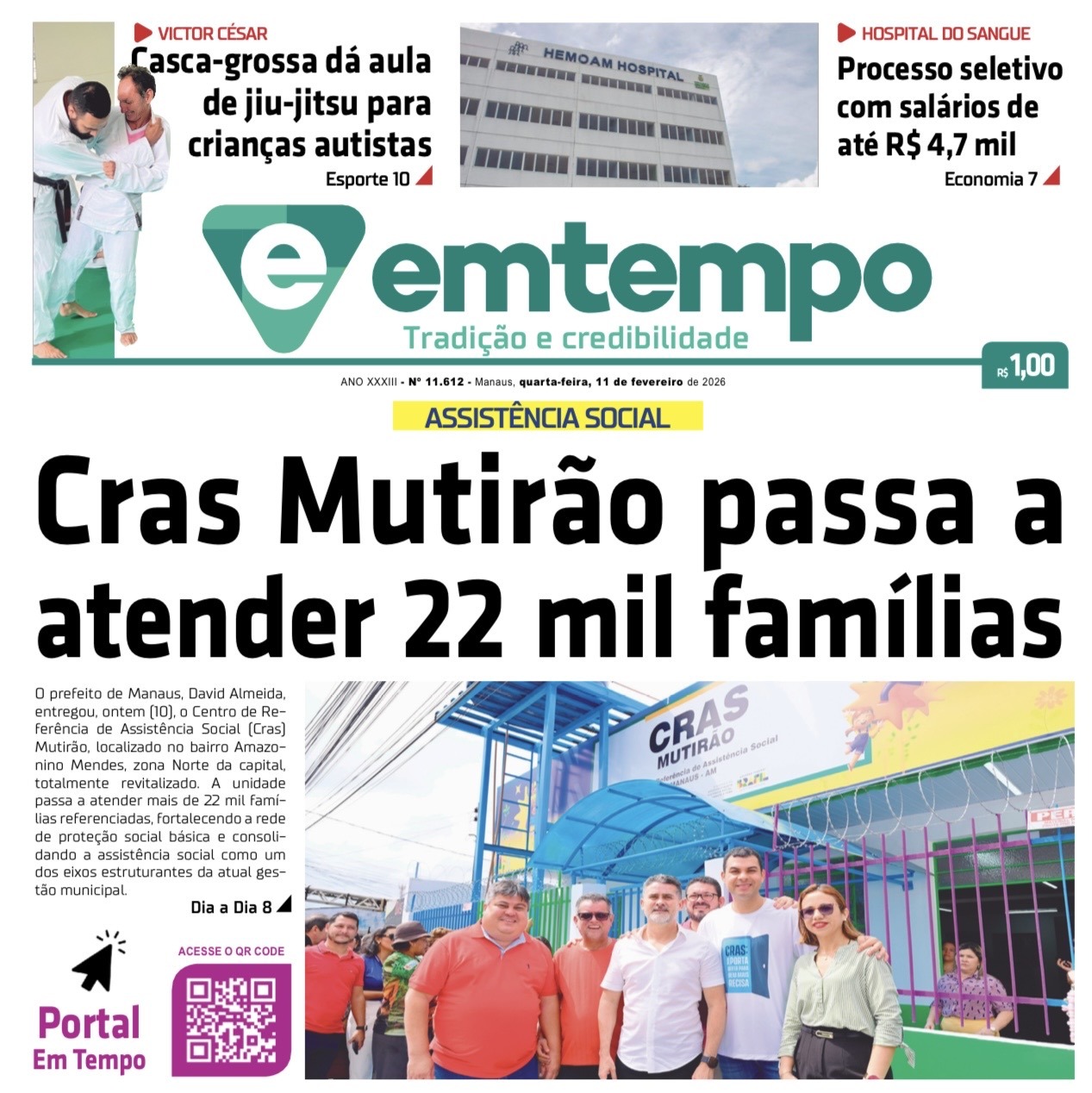 Jornal Em Tempo – quarta-feira, 11 de fevereiro de 2026