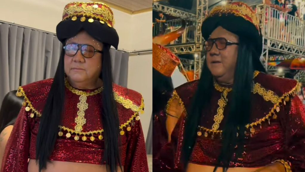 David Assayag aparece vestido de odalisca e vira destaque no Carnailha