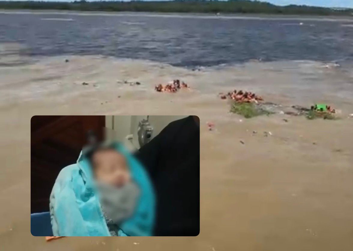 VÍDEO: Bebê de 5 dias sobrevive a naufrágio no Encontro das Águas após ser colocado em cooler