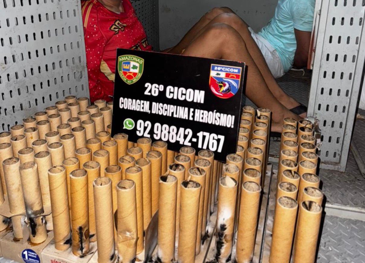 Forças de segurança prendem envolvidos no foguetório do Comando Vermelho em Manaus