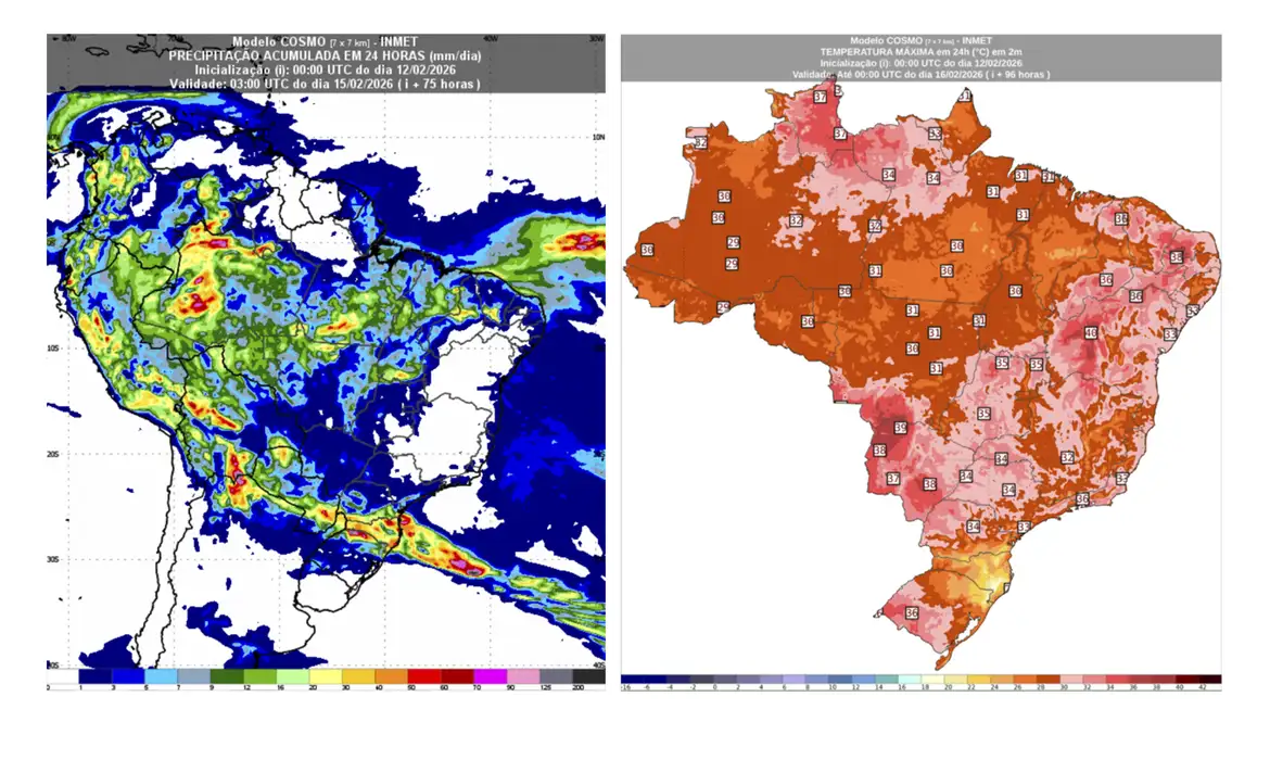 Inmet prevê chuva à tarde e calor no Carnaval