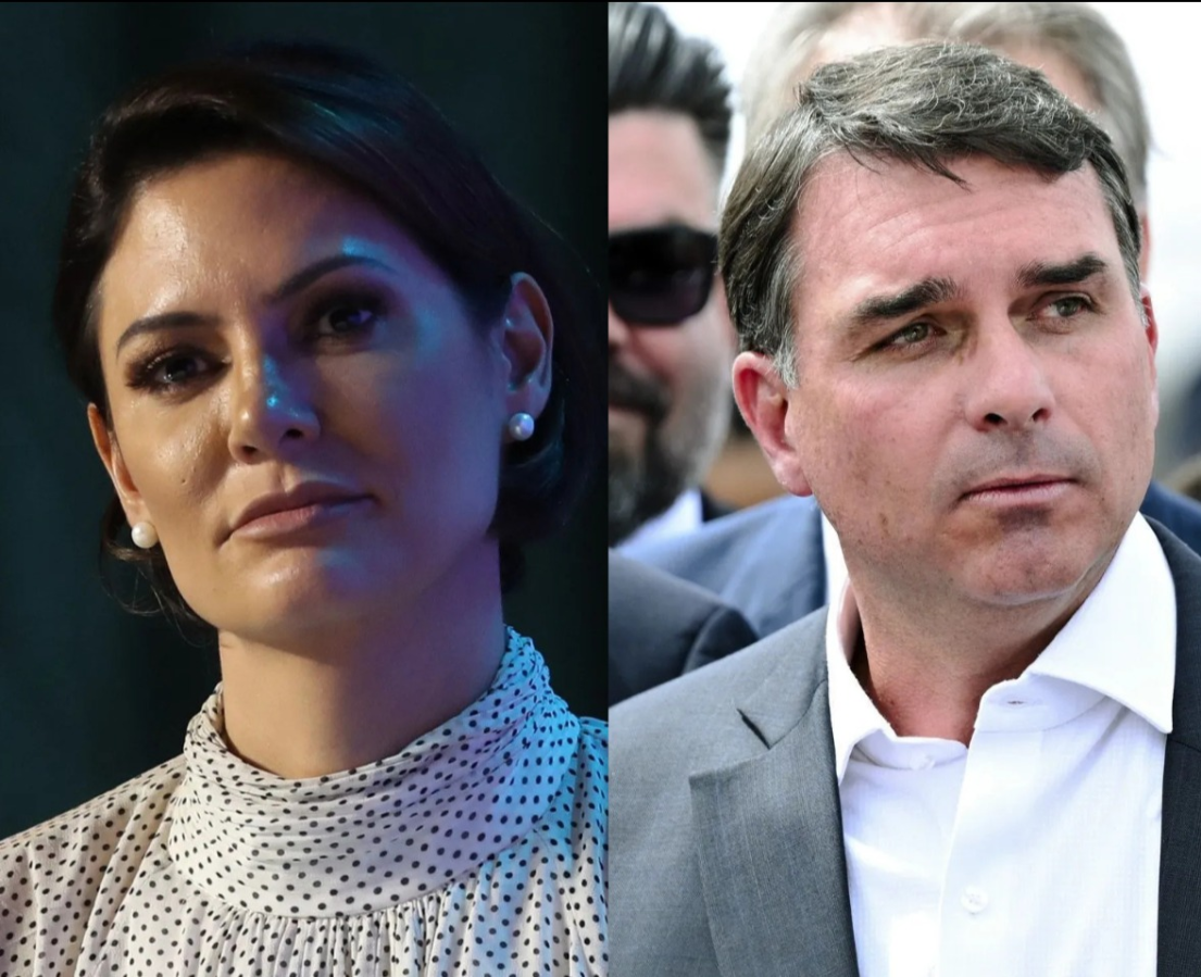 Flávio Bolsonaro anuncia Michelle como pré-candidata ao Senado Flávio Bolsonaro anuncia Michelle como pré-candidata ao Senado