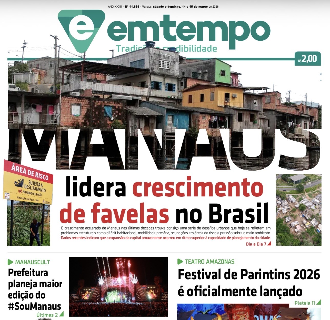 Jornal Em Tempo – sábado e domingo, 14 e 15 de março de 2026