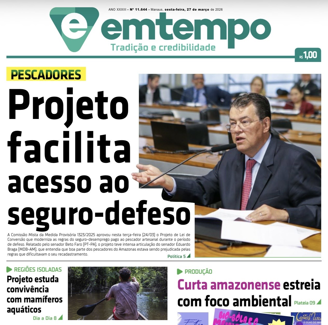 Jornal Em Tempo – sexta-feira, 27 de março de 2026