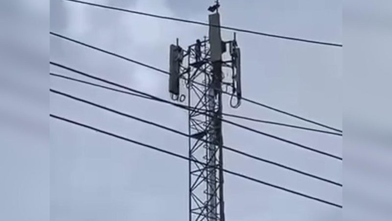 VÍDEO: Crianças são flagradas subindo em torre de telefonia em Maués