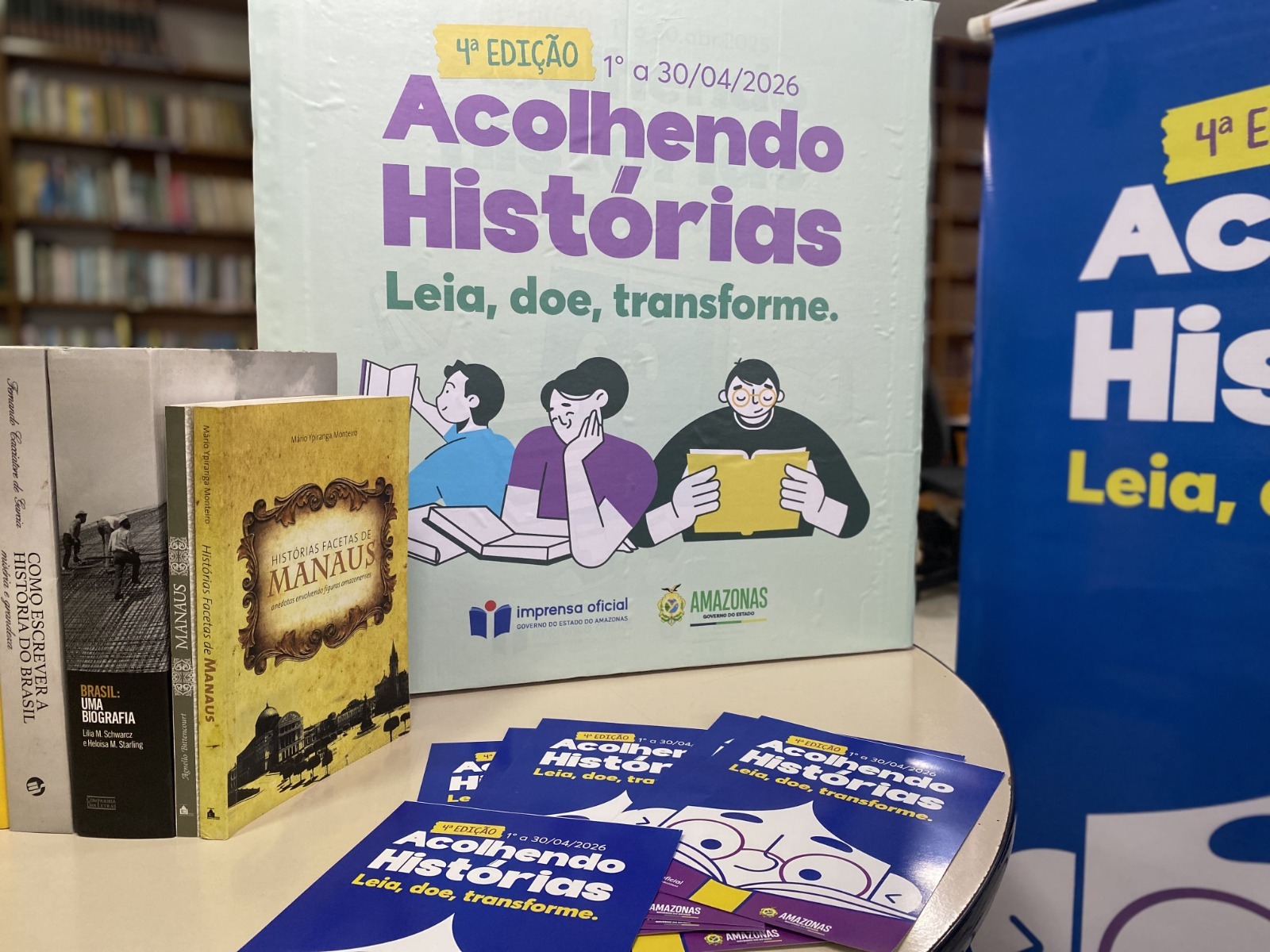 Imprensa Oficial lança campanha de doação de livros no AM