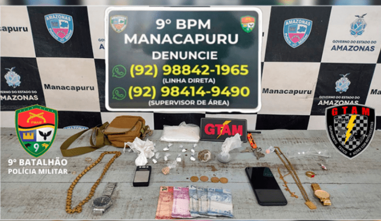 Dupla é presa com ‘kit do tráfico’ durante patrulhamento em Manacapuru