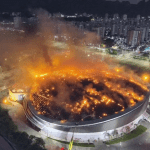 Incêndio atinge Velódromo do Parque Olímpico no RJ