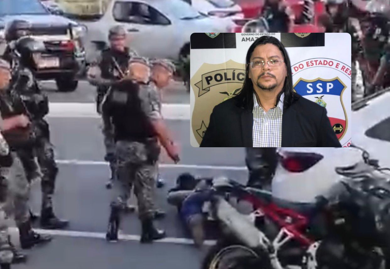 VÍDEO: Delegado é jogado ao chão durante prisão pela Rocam em Manaus