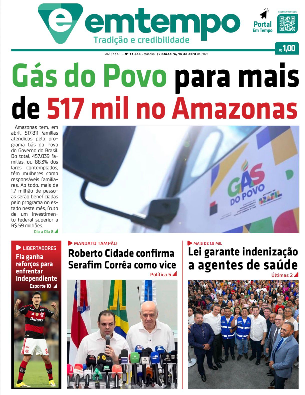 Jornal Em Tempo – quinta-feira, 16 de abril de 2026
