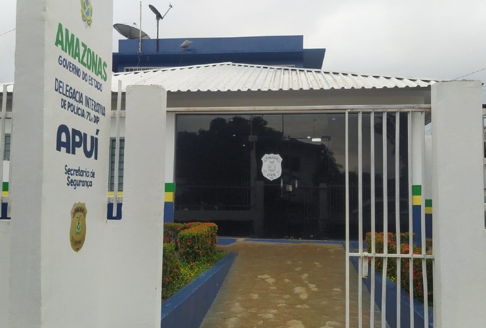 Delegacia de Apuí onde homem foi preso por violência doméstica
