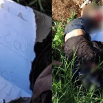 Com saco na cabeça e mãos amarradas, corpo é encontrado com bilhete