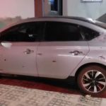 Carro atingido por tiros durante emboscada em Olinda Nova do Maranhão