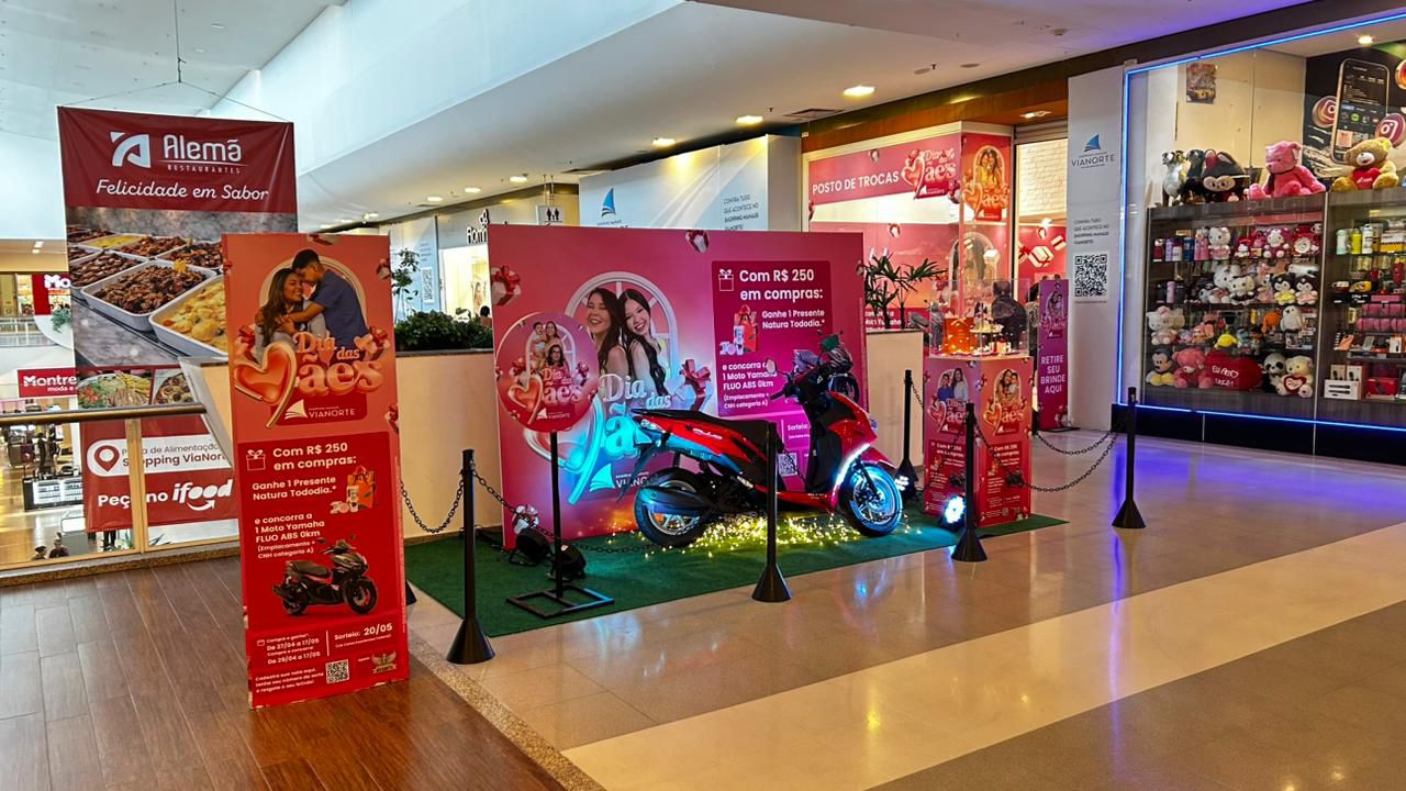 Shopping de Manaus sorteia moto com CNH paga no Dia das Mães
