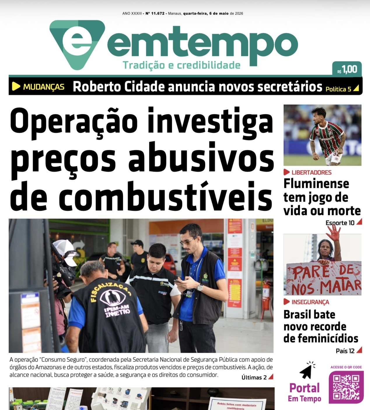 Jornal Em Tempo – quarta-feira, 6 de maio de 2026