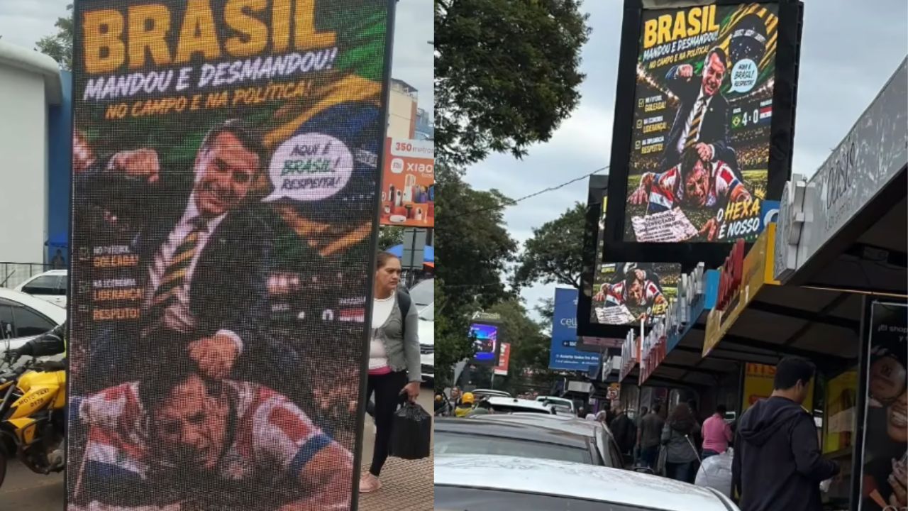 Presidente do Paraguai manda retirar cartazes com Bolsonaro agredindo jogador