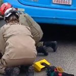 VÍDEO: Acidente entre moto e ônibus deixa criança ferida no Jorge Teixeira em Manaus