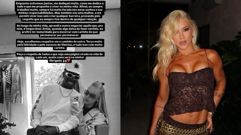 Virginia anuncia fim do namoro com Vini Jr: ‘Página virada’