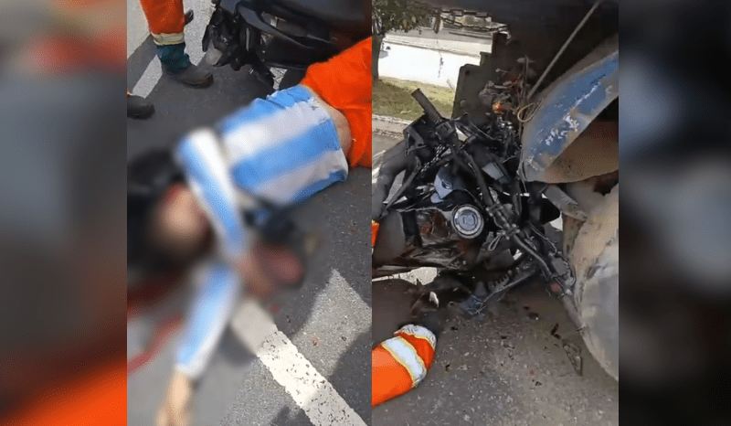 Motociclista em alta velocidade atinge caçamba e morre no Distrito Industrial de Manaus