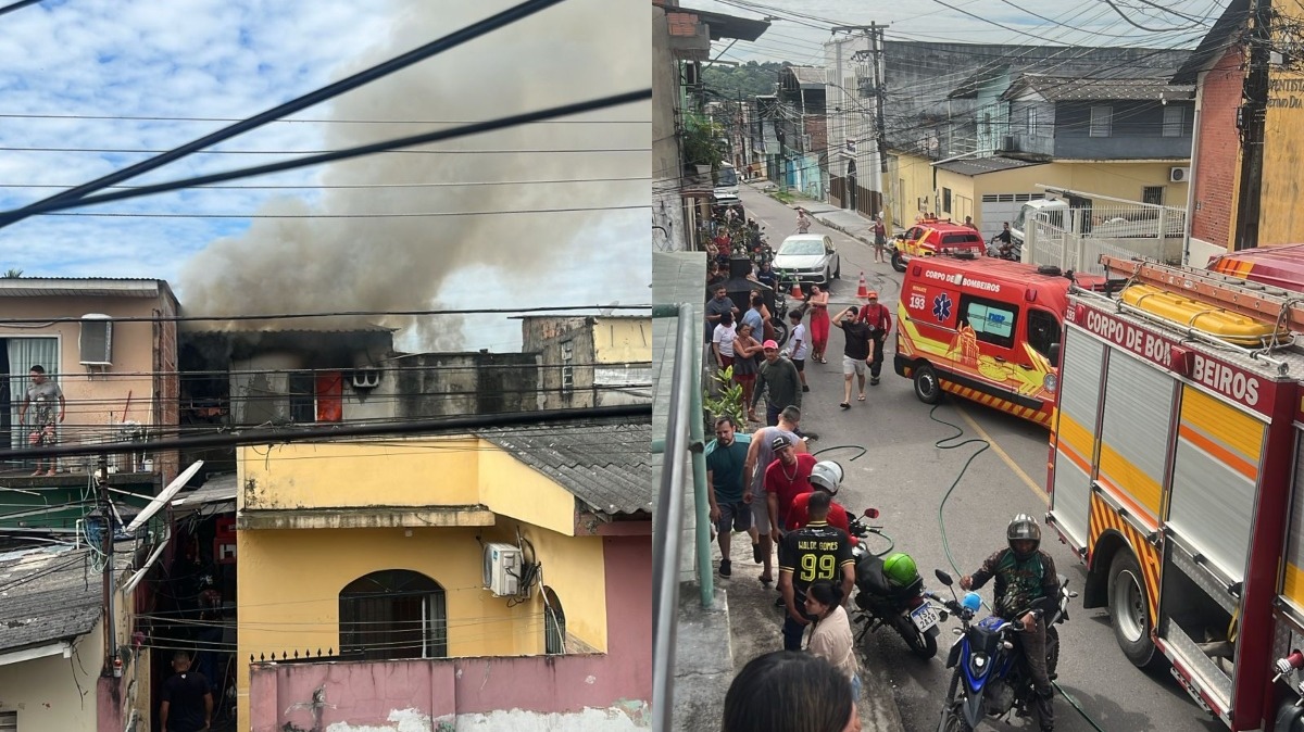 VÍDEO: incêndio atinge casa no Coroado e moradores se unem para combater fogo