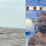 “Homem-peixe” chega a Parintins após 250 dias nadando pelo Rio Amazonas em expedição ambiental