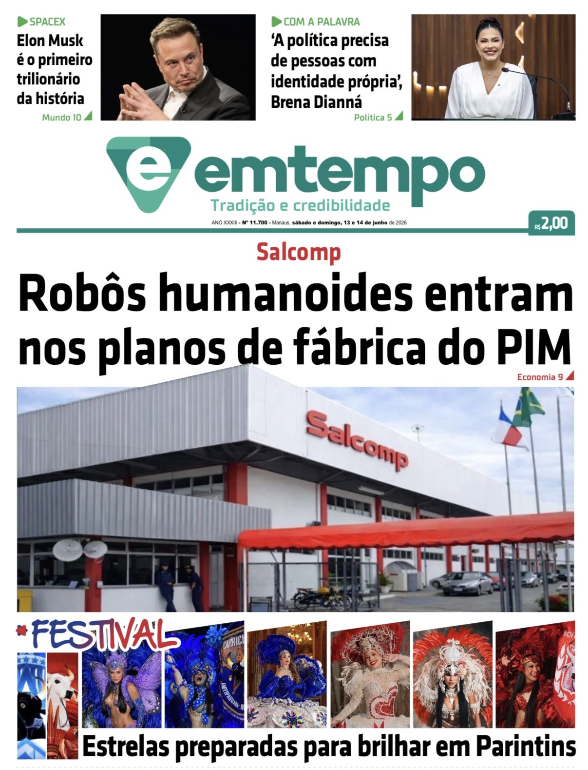 Jornal Em Tempo – sábado e domingo, 13 e 14 de junho de 2026