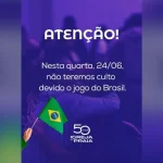 Pastor cancela culto para fiéis assistirem jogo do Brasil contra Escócia na Copa