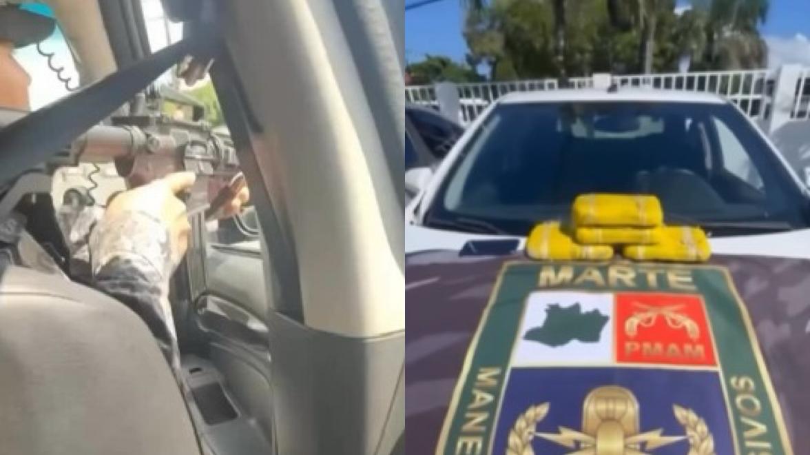 VÍDEO: suspeito foge da PM, joga droga pela janela e acaba preso após perseguição em Manaus