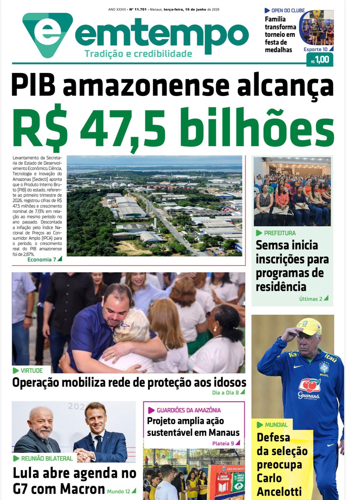 Jornal Em Tempo – terça-feira, 16 de junho de 2026