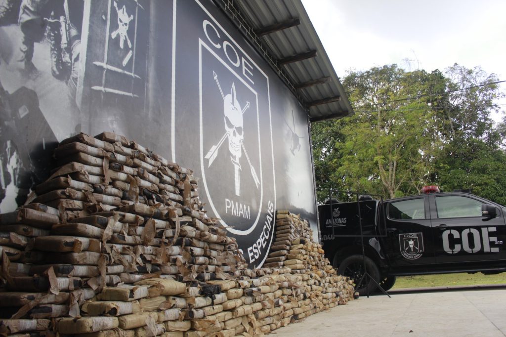 Drogas apreendidas durante operações das forças de segurança do Amazonas em 2026