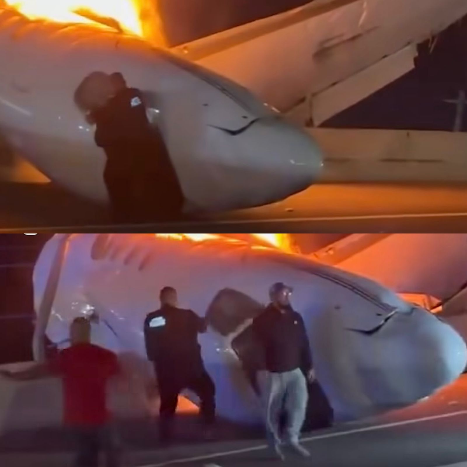 Avião cai e pega fogo em rodovia nos EUA; veja a tentativa de resgate em meio às chamas
