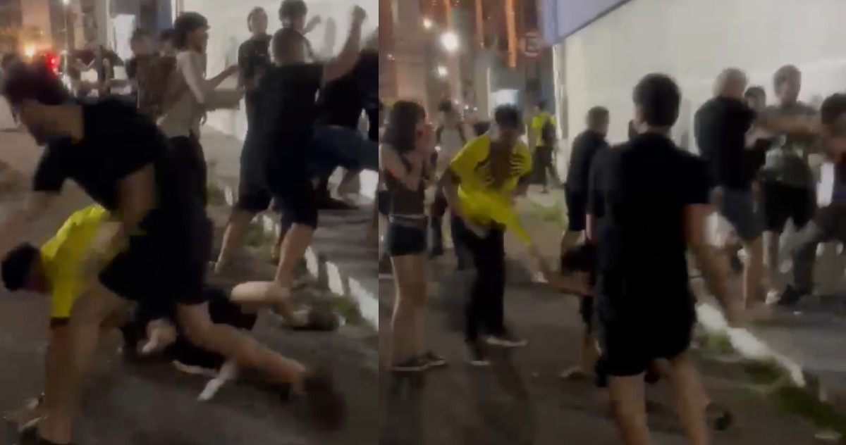 Briga generalizada entre universitários provoca caos e correria em Manaus