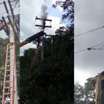 IMAGENS FORTES: Eletricista ‘pega fogo’ e fica grudado em poste após descarga elétrica no AM