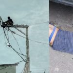 Homem leva choque e despenca de poste ao tentar furtar fios em Manaus
